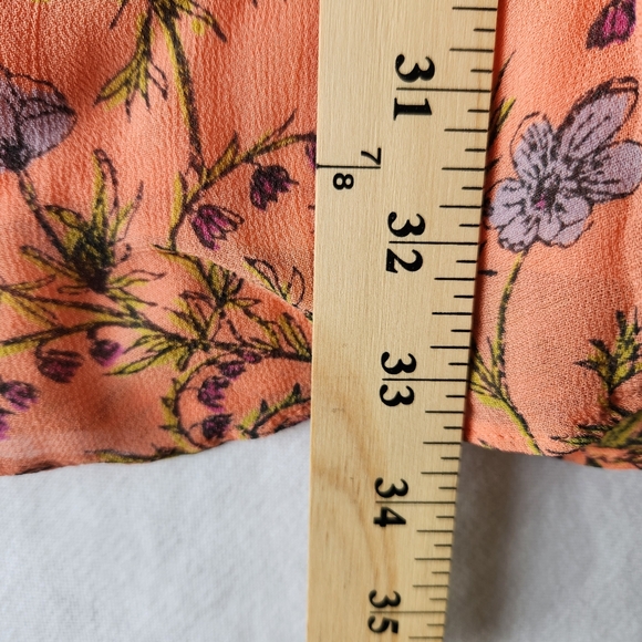 Free People Pink Floral Summer Mini Dress Ruffle Tie Cute Medium - Picture 16 of 16